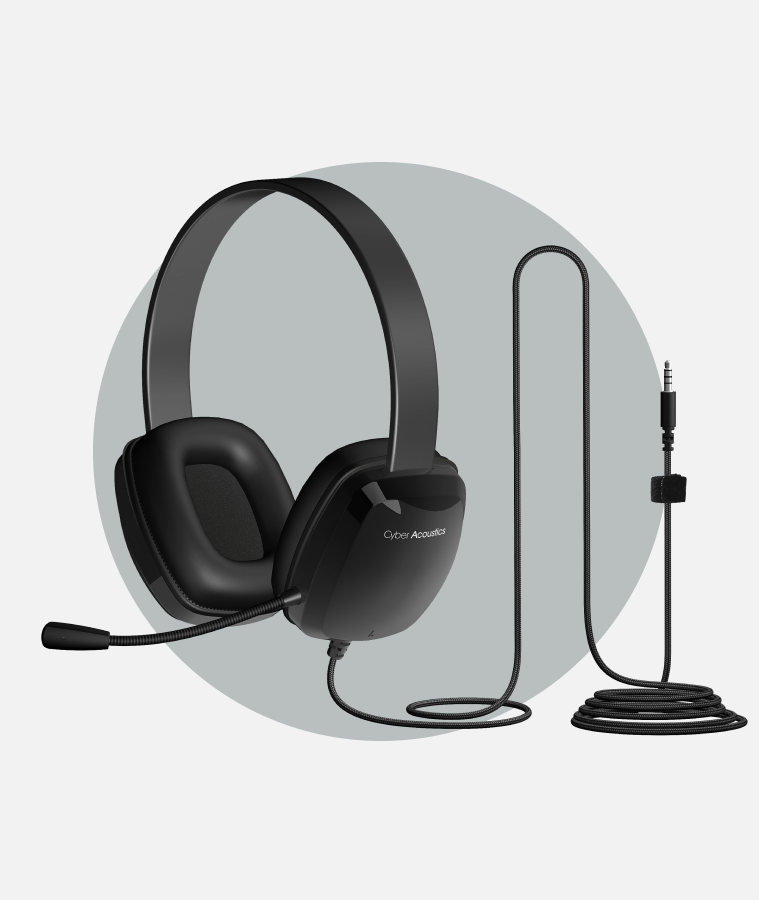 Auriculares con micrófono y cable conectado