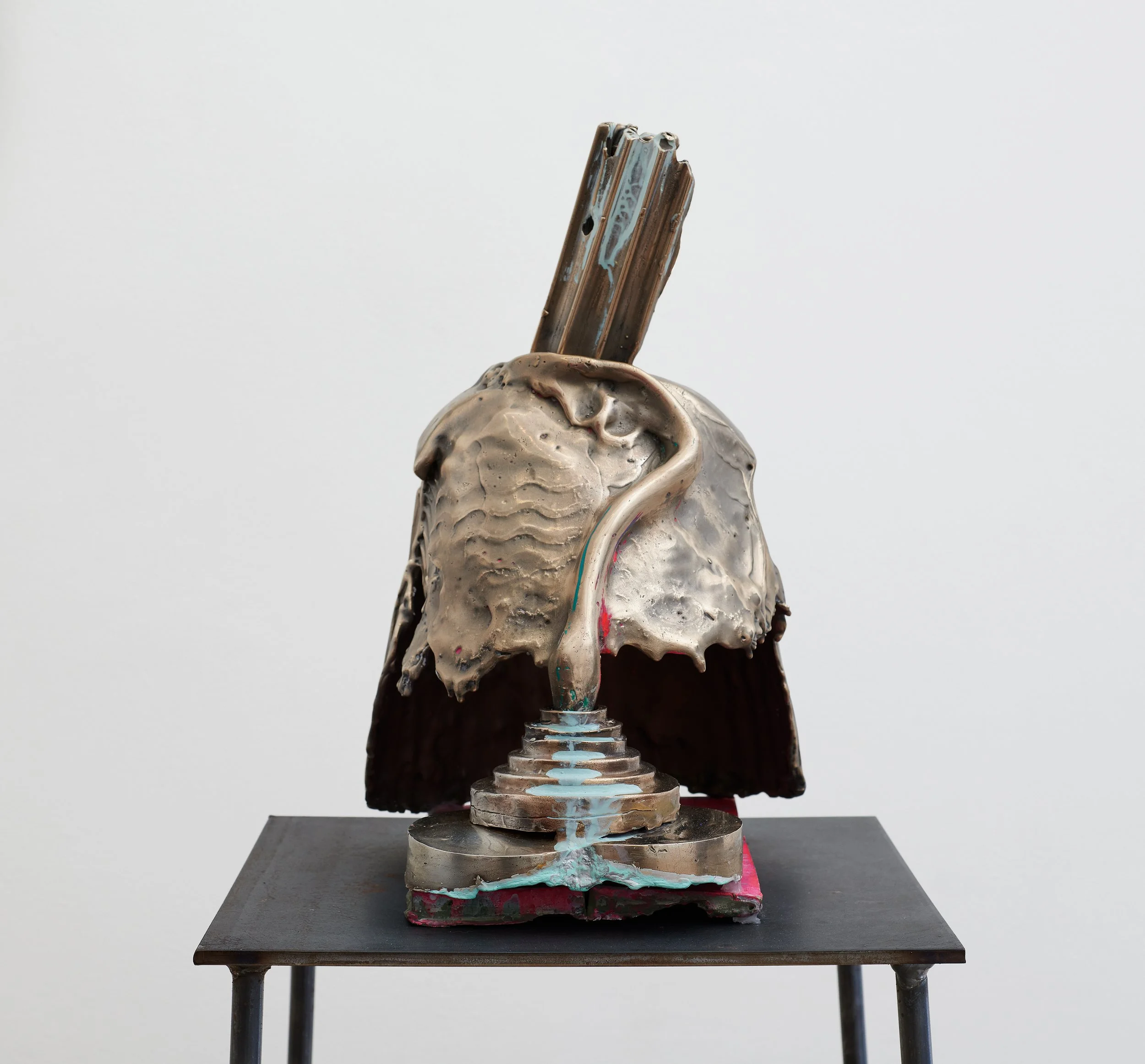  A&nbsp;unique bronze cast helmet-like sculpture by Jennifer Macdonald 