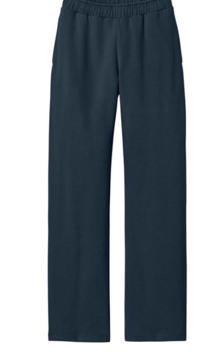 Navy Fleece Open Bottom Sweatpants