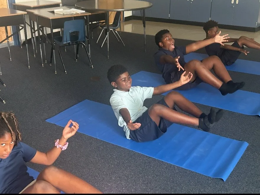 Building strong cores and calm minds 🧘🏾&zwj;♀️
Today our students explored balance, focus, and fun with &ldquo;windshield wipers&rdquo; and core poses that strengthen the body and quiet the mind.