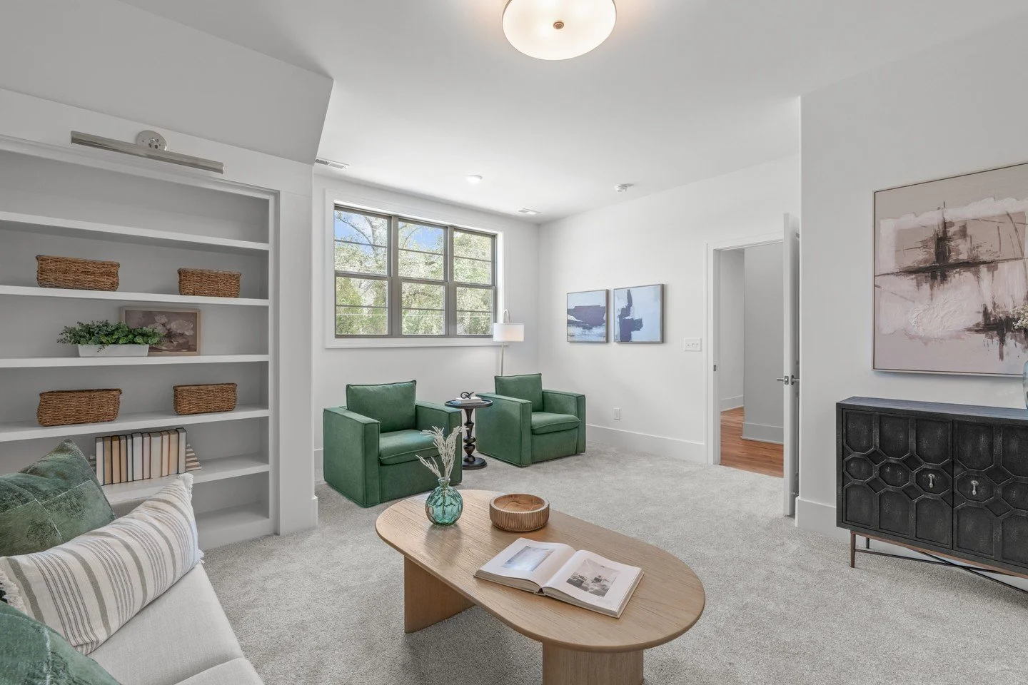 The bonus room at Hilltop Bluffs, pictured here as a loft lounge with custom built-in shelving, is one of those spaces that gets our future homeowners thinking. 💭

A home office? A reading nook? A playroom? A workout space? Whatever you need it to b
