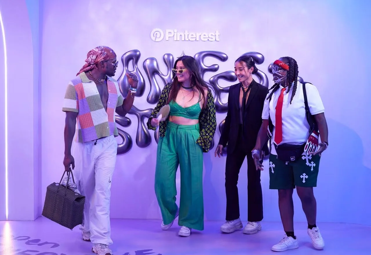 Group poses at Pinterest Manifest Station