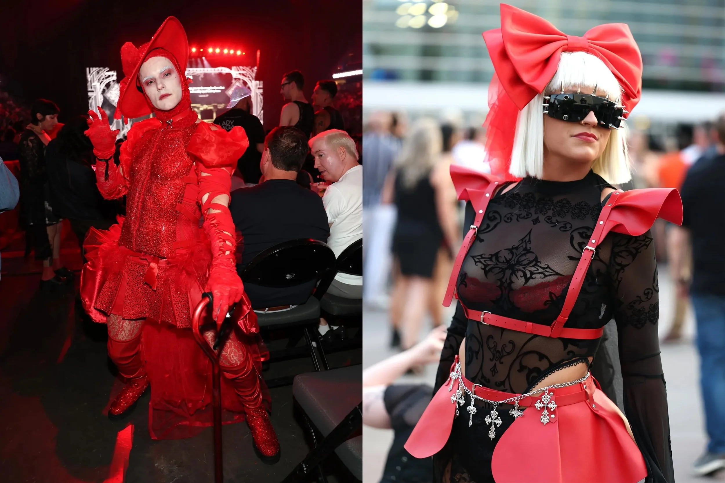 Lady Gaga fans dress up for a Lady Gaga show.