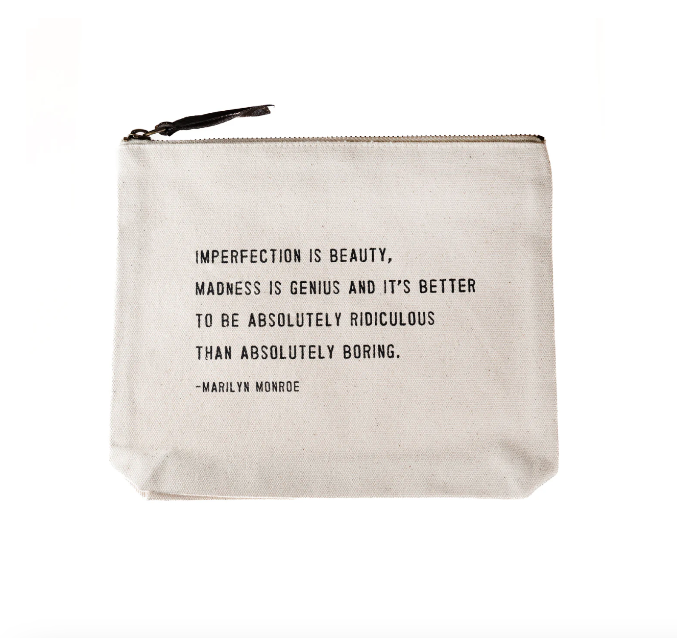 Imperfection is Beauty (Marilyn Monroe) Canvas Zip Bag