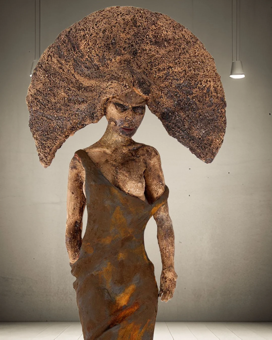 Ton, Eisenoxid, Rost- und Grünspanfarbe, 54x24x8, 1998