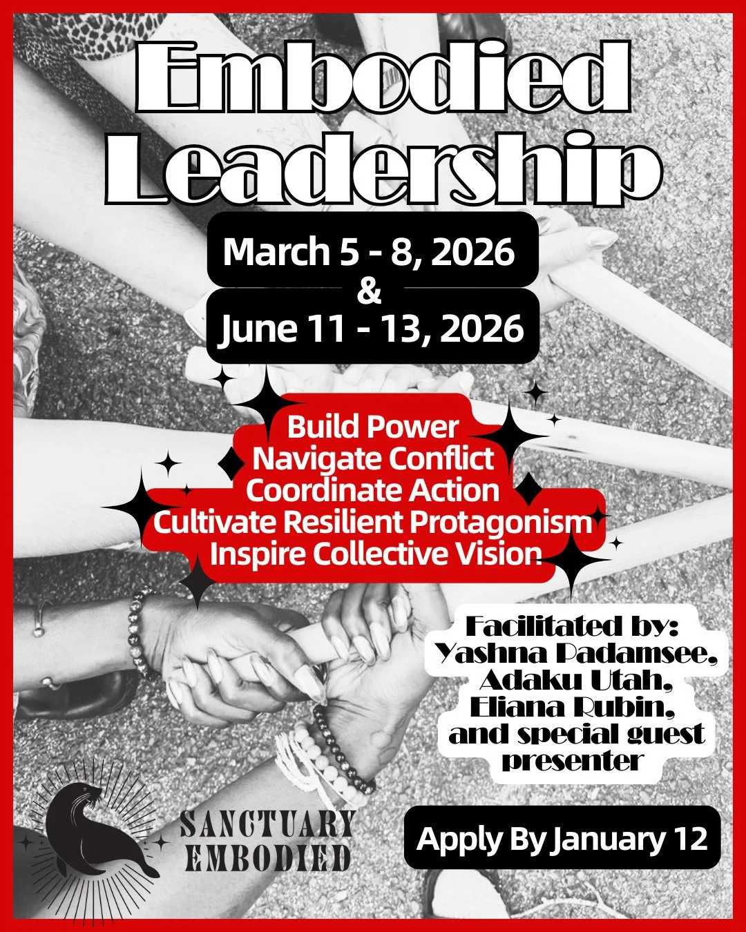 Applications are officially open for our cornerstone program of 2026. Embodied Leadership (SEEL) is a program for organizers, movement builders, and cultural workers to build tools to more effectively coordinate, take action, and collaborate towards 