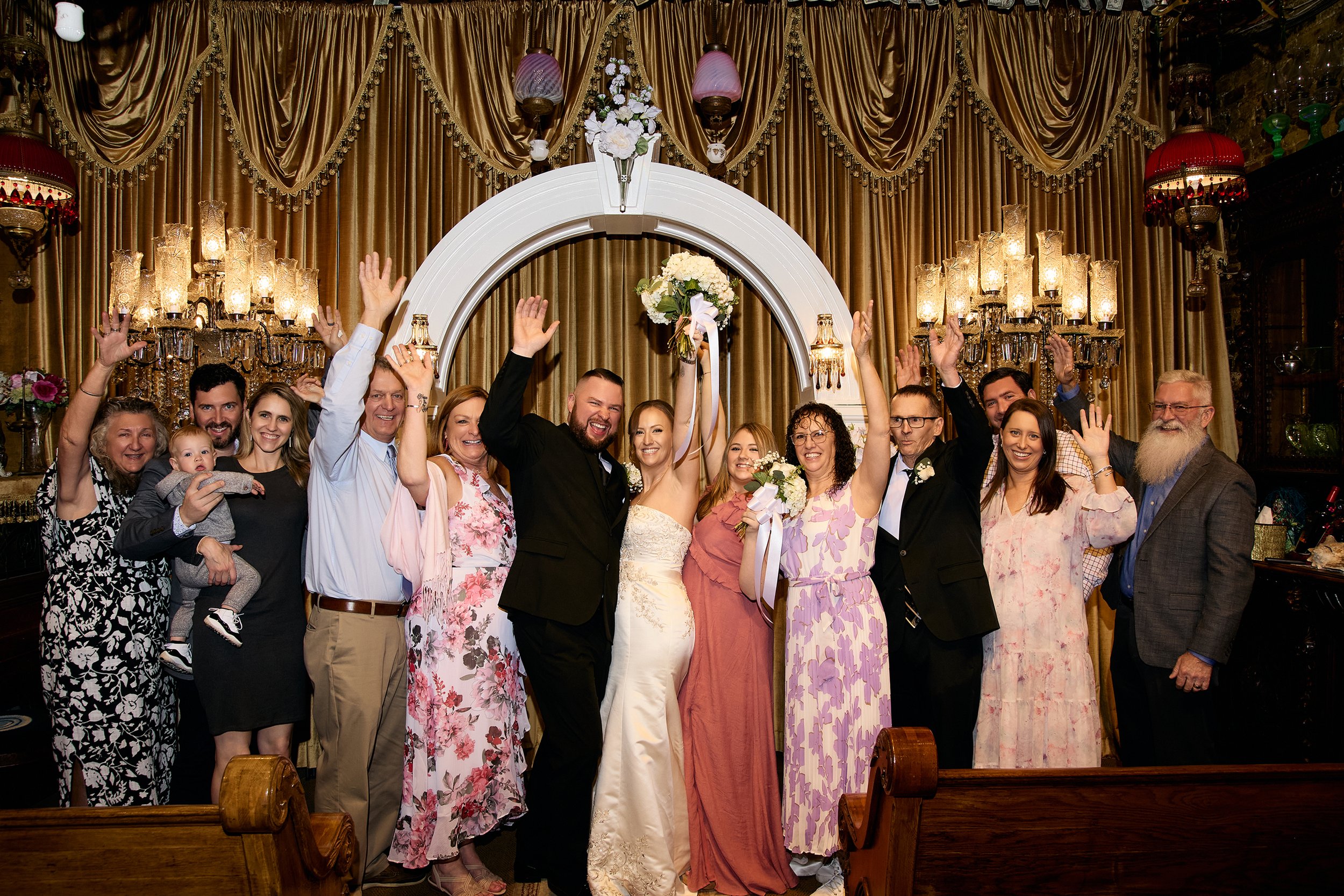 entire guest at a wedding in the french quarter of nola