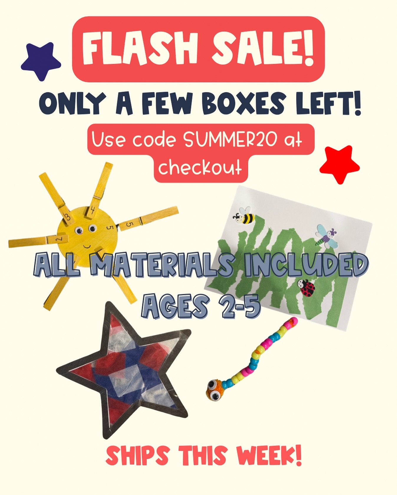 Comment &ldquo;JULY&rdquo; for the link to shop! 🎆
Only a few July Boxes left &mdash; and they&rsquo;re shipping out this week! 📦

Use code SUMMER20 at checkout to save on your Learners in Bloom Box &mdash; packed with 10 playful, hands-on crafts f