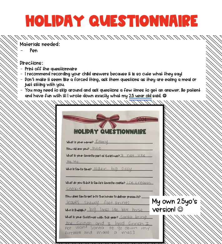 Holiday Questionnaire
