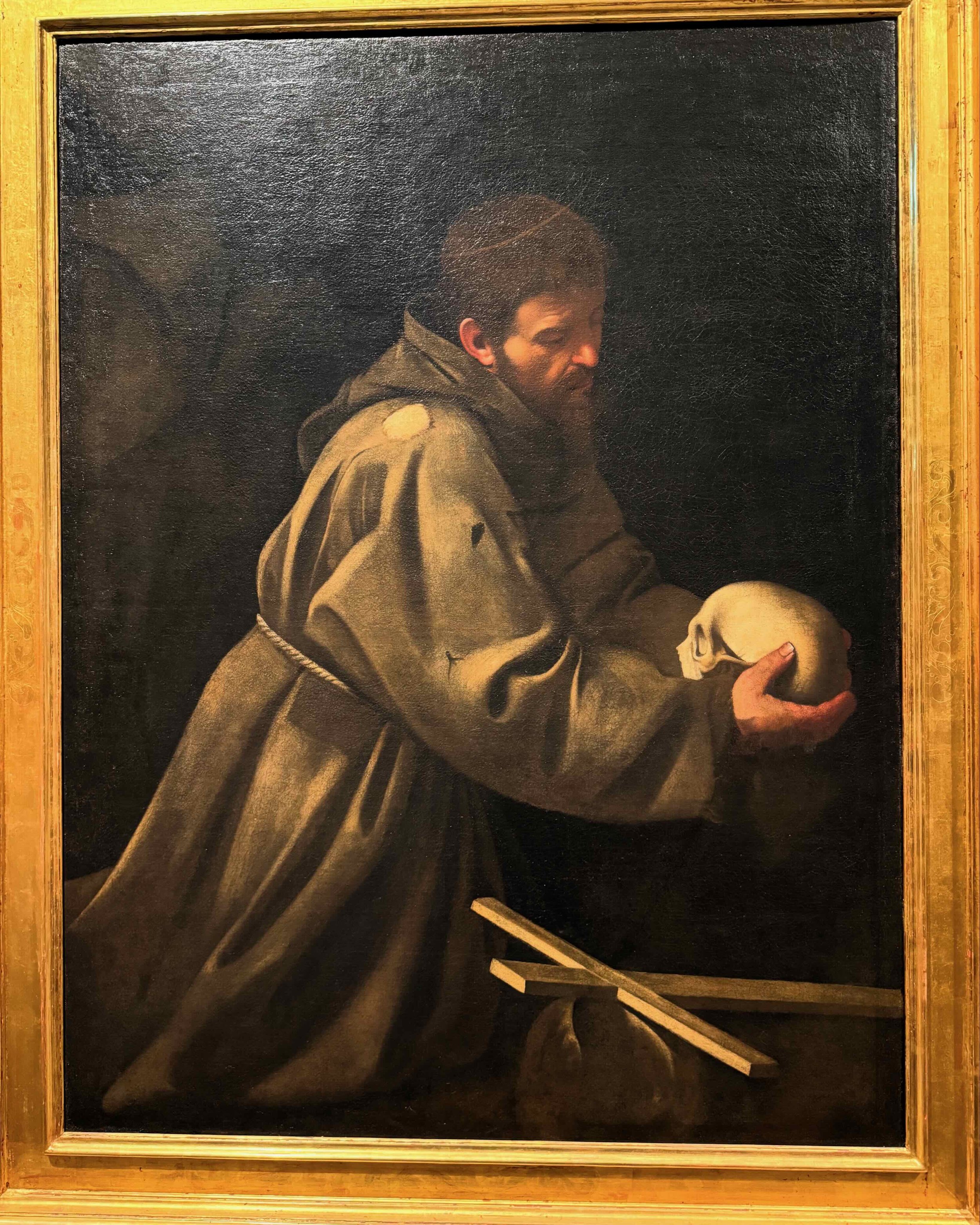 Caravaggio. San Franscesco in meditazione. Gallerie Nazionali di Arte Antica - Palazzo Barberini. Foto: Leif Anders Stuevold