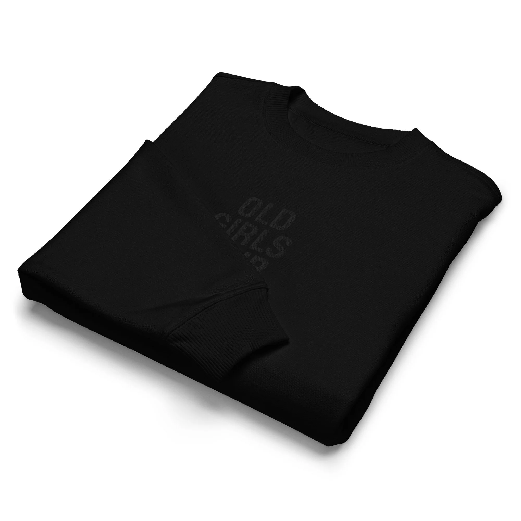 Embroidered oversized sweatshirt: Black on black