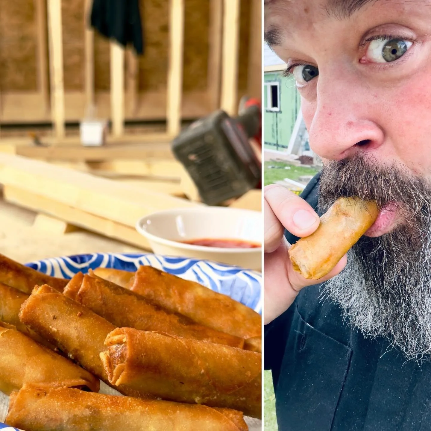 We have the best customers, hands down. Today, our customer served some homemade egg rolls for lunch! Top-notch, thanks so much!!! #local #community #wisconsin #eggrolls #builders