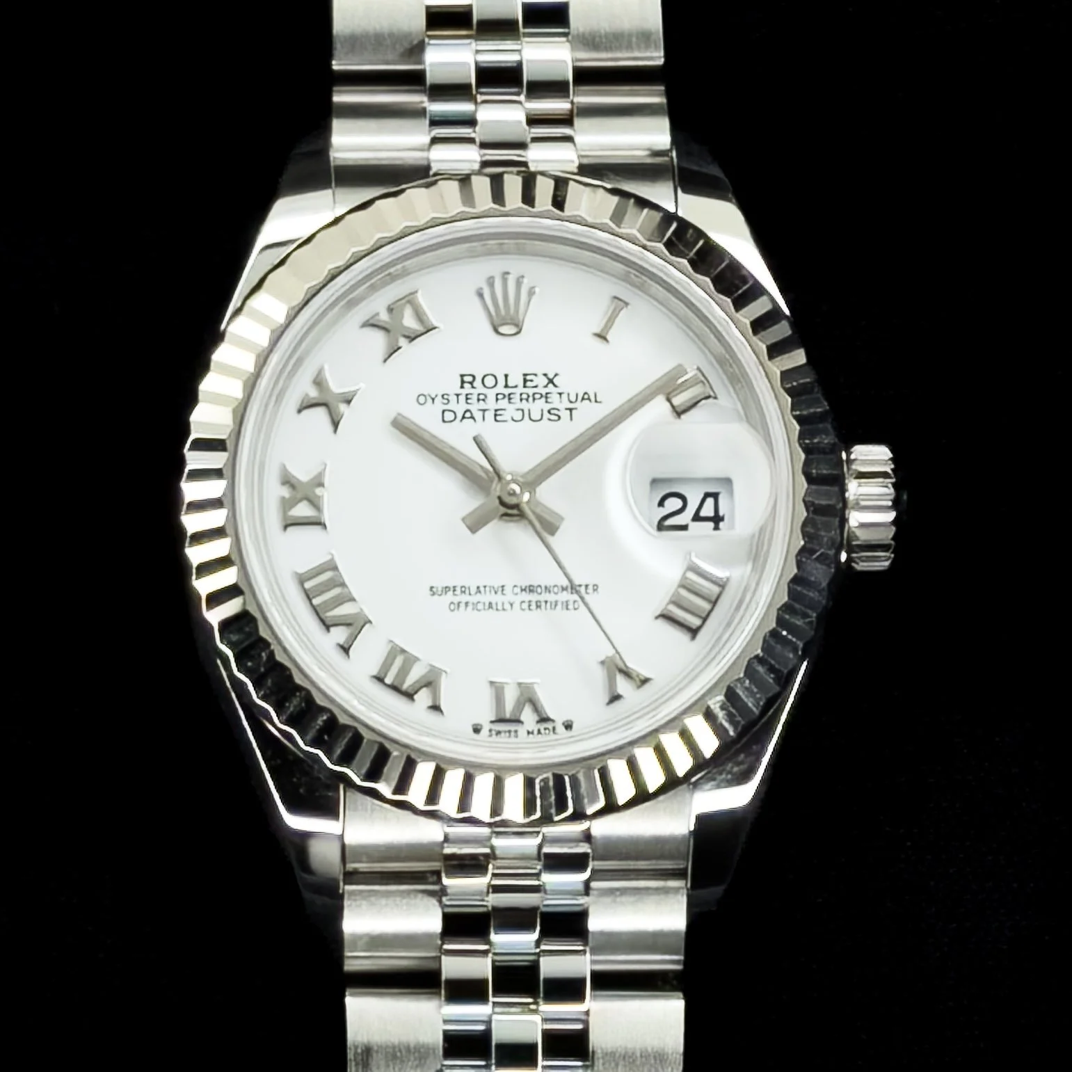 Rolex Lady‑Datejust 28 White‑Gold Fluted Bezel, 28mm, Automatic 279174