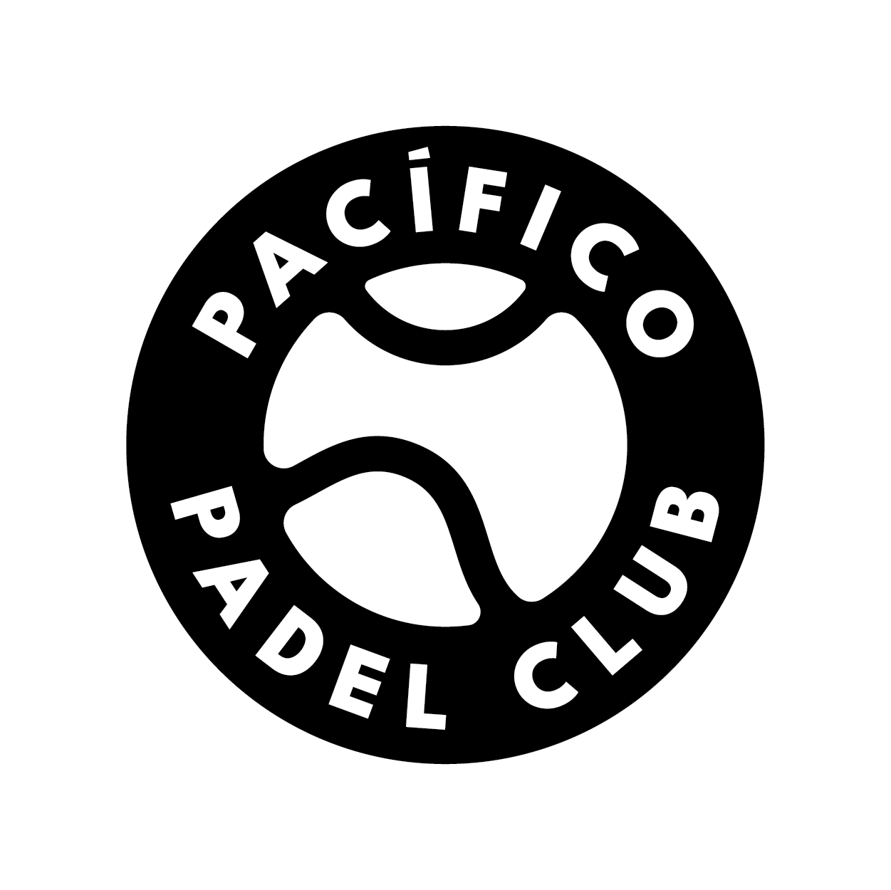 Black and white circular logo for the Pacifico Paddle Club featuring a stylized paddle.