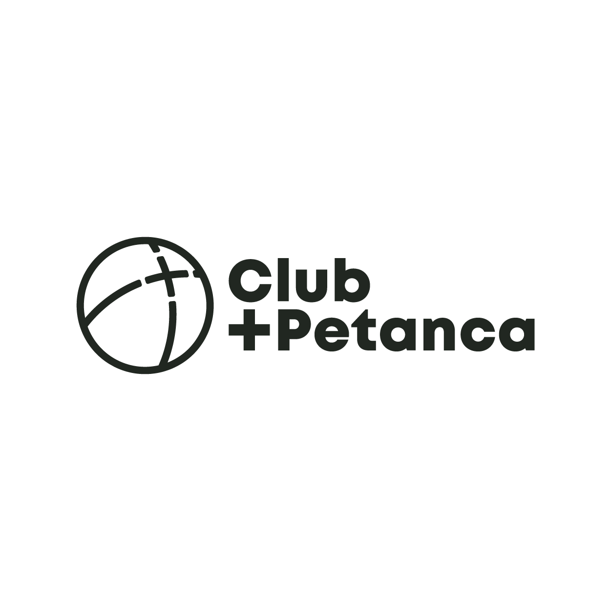 Logo of Club + Pétanca with a globe icon on the left.