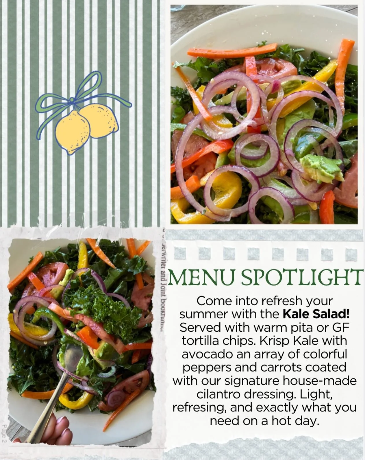 POV: You ordered something healthy and it actually tastes amazing. 🥗🤌✨
Fresh kale, colorful veggies, and our signature cilantro dressing = summer perfection. ☀️💚
Tag someone who&rsquo;d order this immediately 👇
#FoodTok #Foodie #HealthyEating #Su