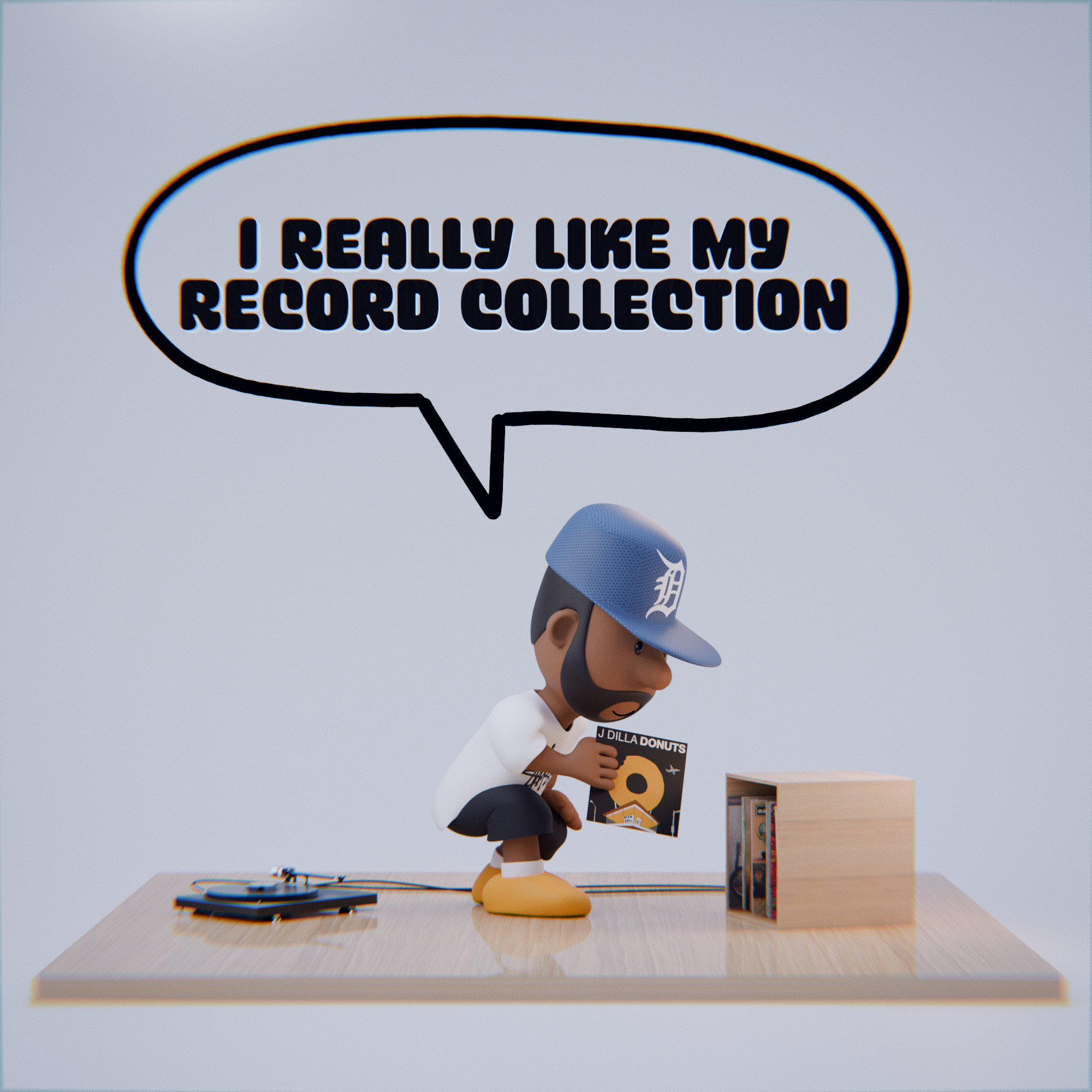 j dilla as a 3d peanuts character by reggie perry jr