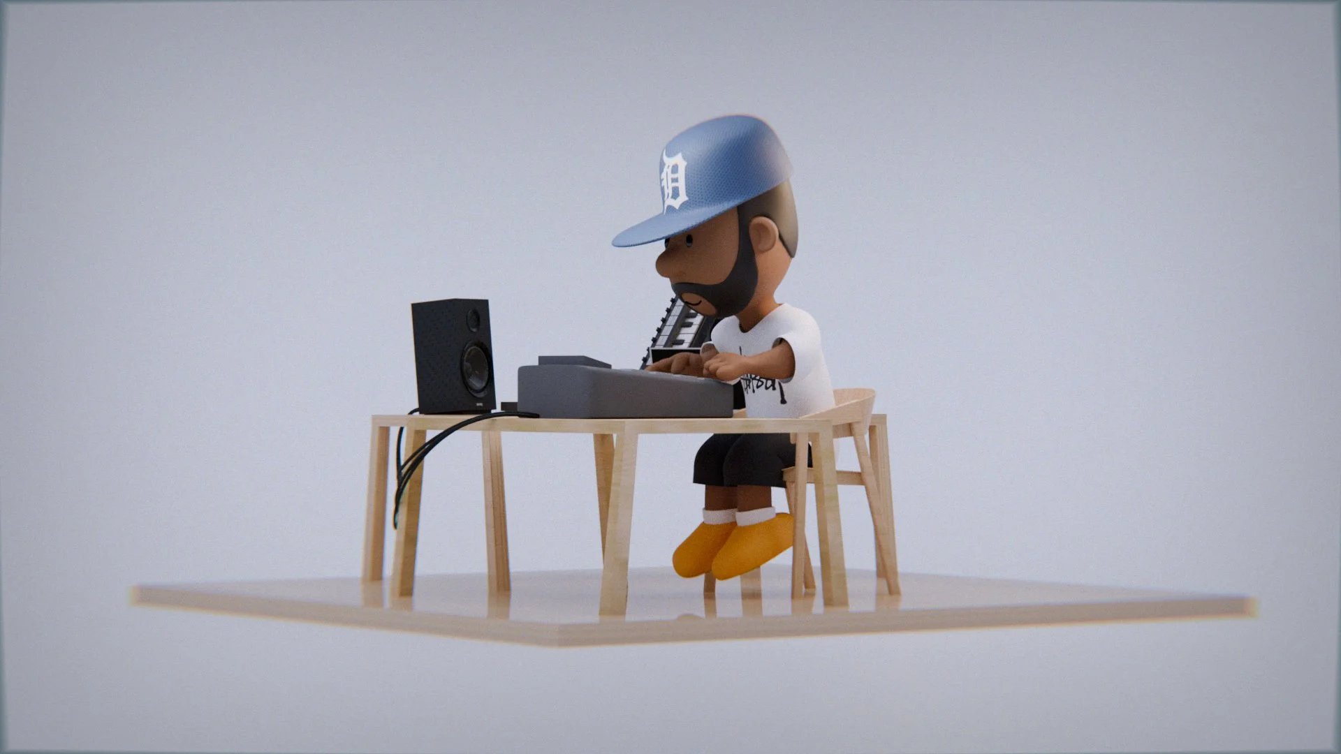 J. Dilla as a 3D Peanuts Character