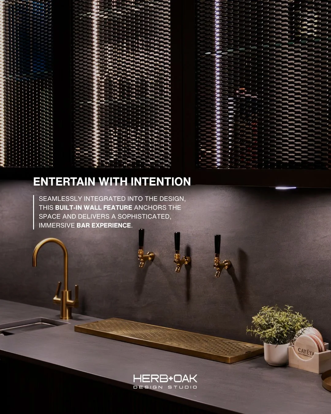 Designed as an extension of the dining space, this built-in bar transforms everyday living into an occasion. Thoughtfully built into the architecture, it&rsquo;s not just a feature, it&rsquo;s an experience. 

#herbandoak #luxuryinteriors #designstud