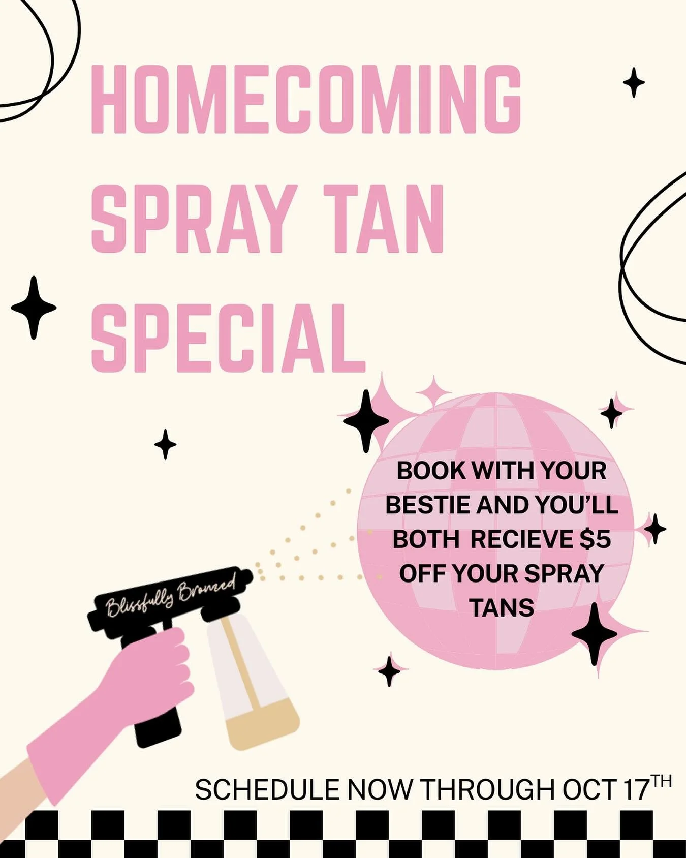 Now through Oct 17 → bring your bestie & you both save $5 🤩
Just $25 each, full body spray tan — homecoming ready, girls’ night, confidence✔️
DM to schedule for this special🫶🏼
($20 deposit secures both tans!)
#BlissfullyBron