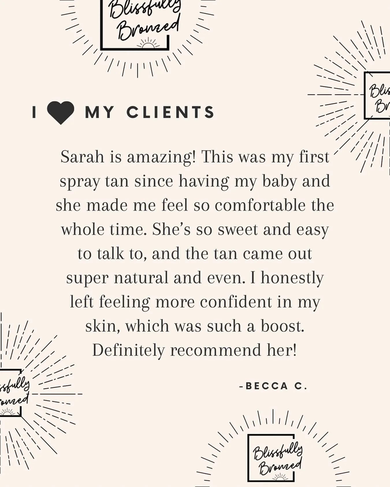My clients make my 🌎 go around!
#BlissfullyBronzed #baltimorespraytan