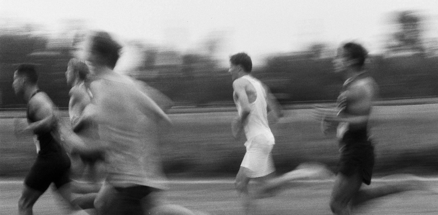 Black and White running photography of a men
