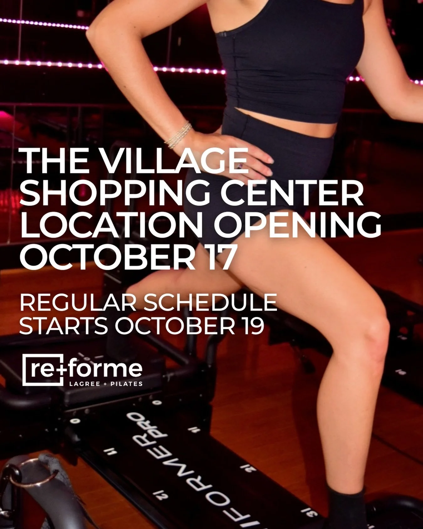 It&rsquo;s officially happening! 🩷✨ Our second re+forme studio is opening October 17 at The Village Shopping Center!

We are SO excited to bring more Lagree, more classes + more opportunities to shake with you to the Near West End!

Our regular clas