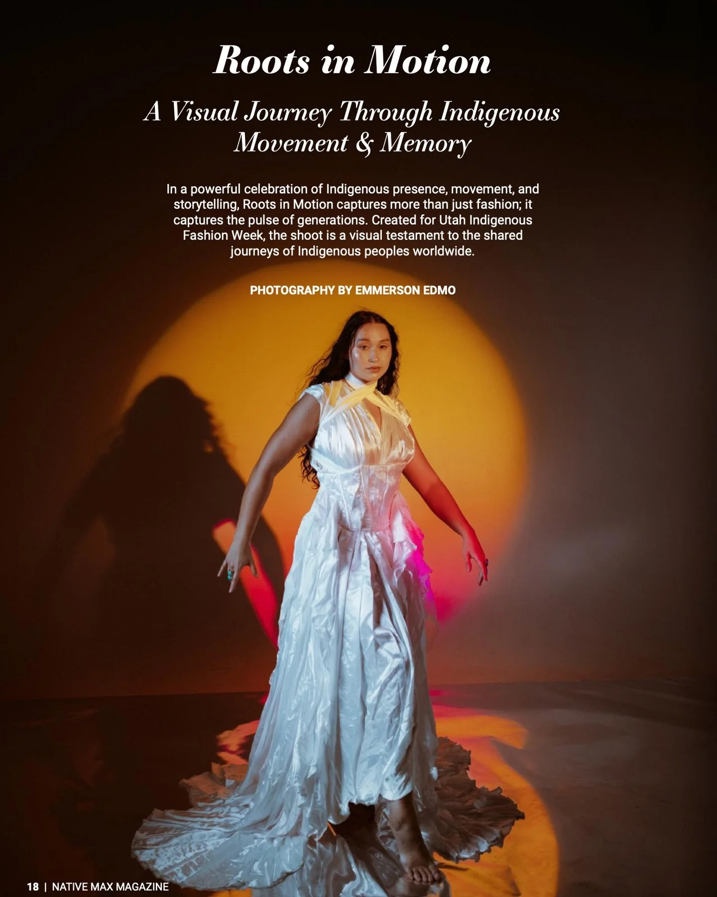 Roots in Motion // Created for Utah Indigenous Fashion Week, Roots in Motion explores the shared movements of Indigenous peoples worldwide. This series reaches beyond Turtle Island to honor migrations of human and non-human relatives, expressed throu