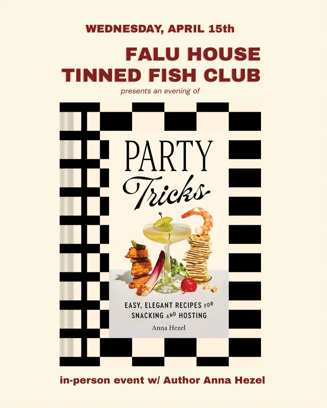 Don&rsquo;t miss this next Tinned Fish Club event - it&rsquo;s gonna be bangin 💥

📖 We have cookbook author &amp; food journalist Anna Hezel @ahezel  in the house to talk about her latest release &ldquo;Party Tricks&rdquo;

🇪🇸 Tinned fish produce
