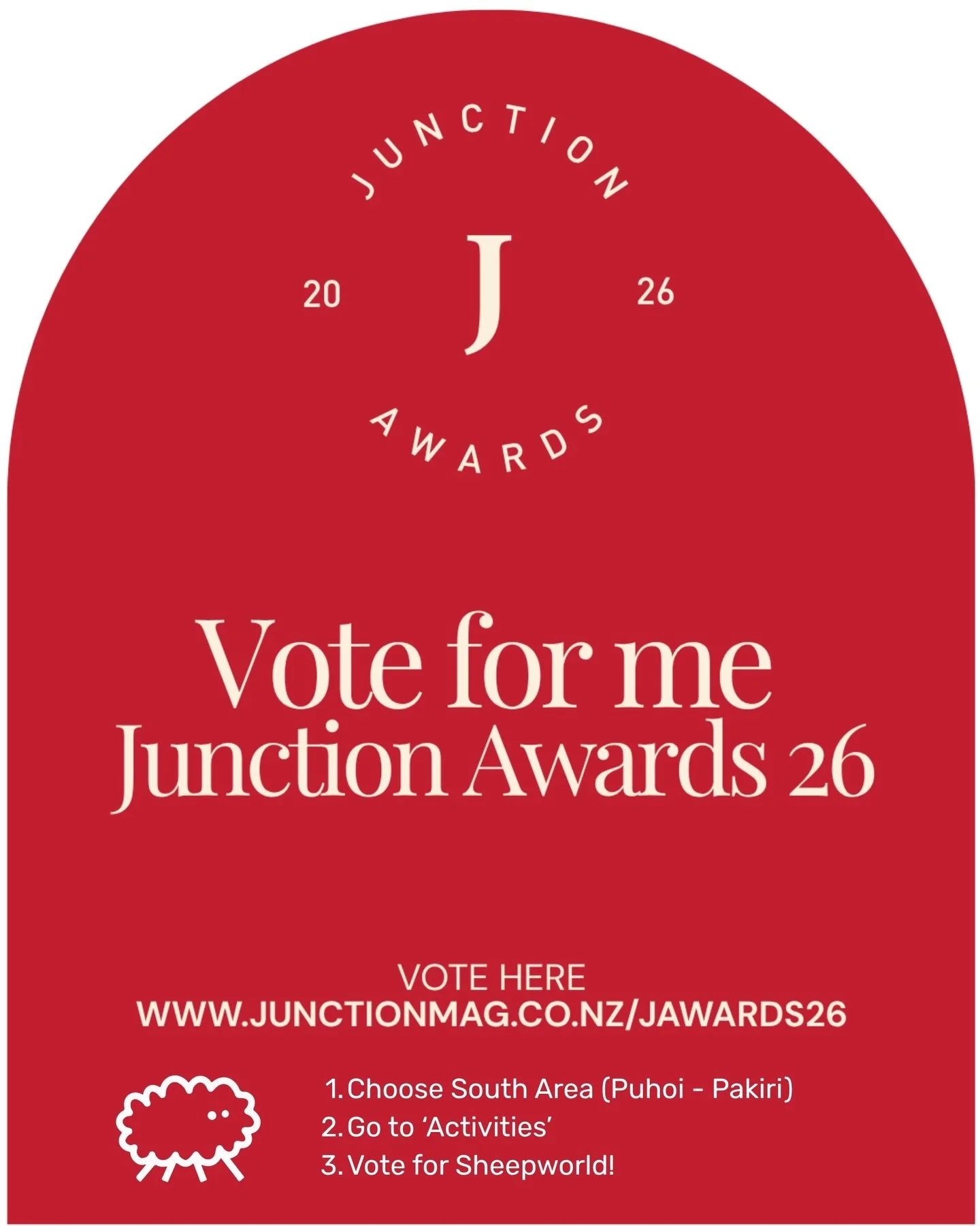 Hey community - it&rsquo;s that time of year again where we rally together and vote for our favourite local businesses for the @junction_mag awards 🤍 If you love Sheepworld as a local activity, please vote for us! Every vote counts 🤞

Link in bio t