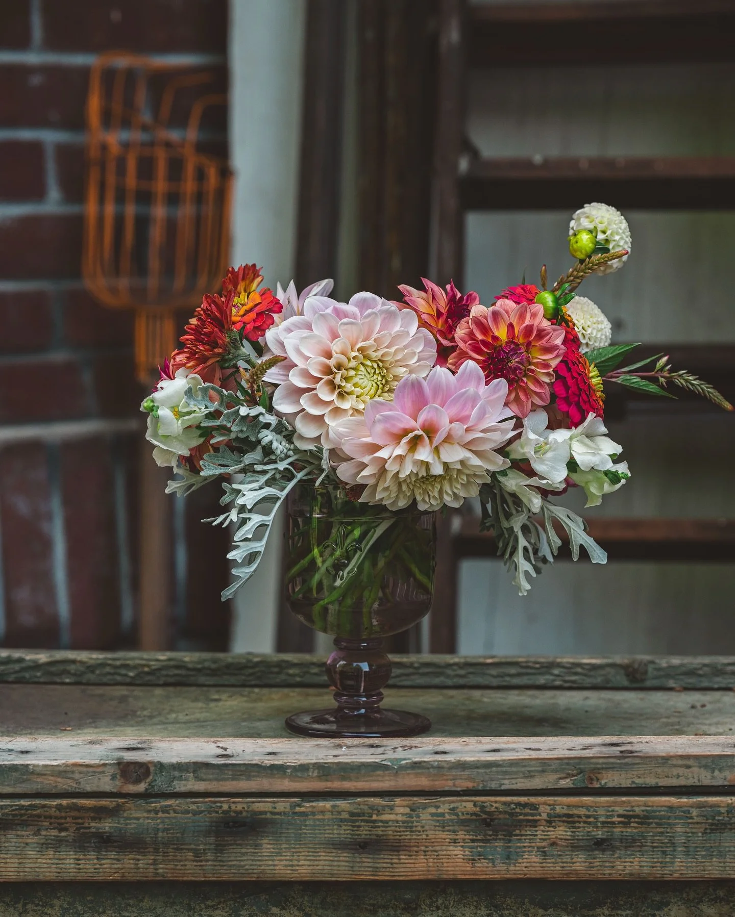 Day 28 of our Design a Day Challenge

Today&rsquo;s design is all about soft meets bold &mdash; the sweetness of pale dahlias and snapdragons paired with the richness of zinnias and celosia. A mix that feels both fresh and a little dramatic in the be