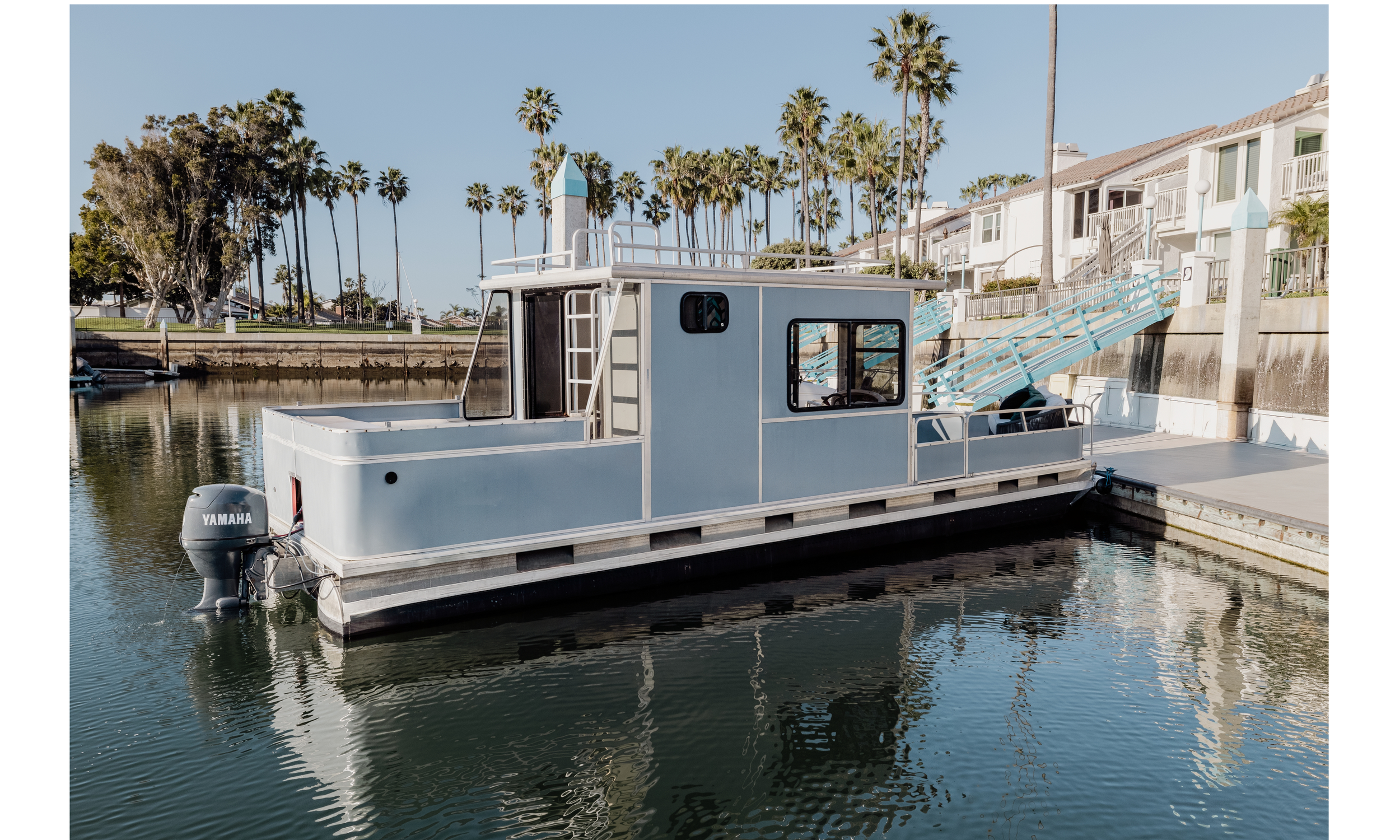 Gold Coast pontoon boat charter San Diego Bay palm trees private yacht rental