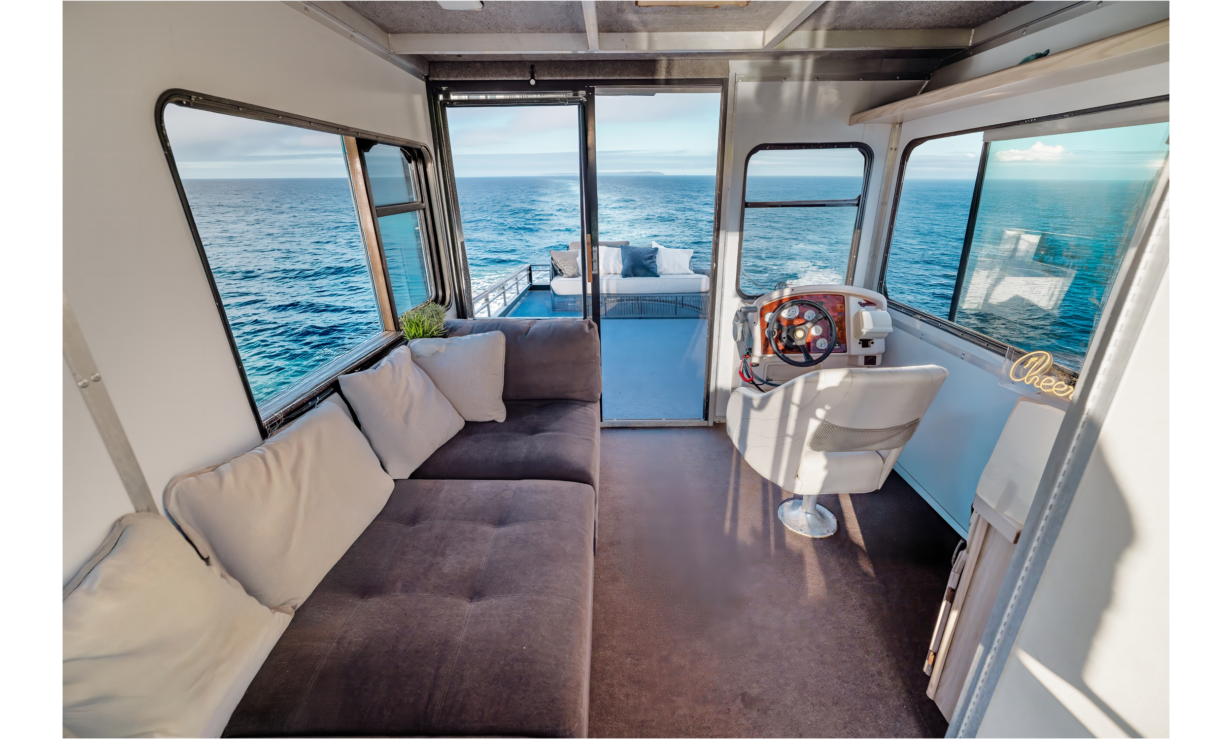 San Diego yacht charter cabin interior ocean view Gold Coast private boat rental