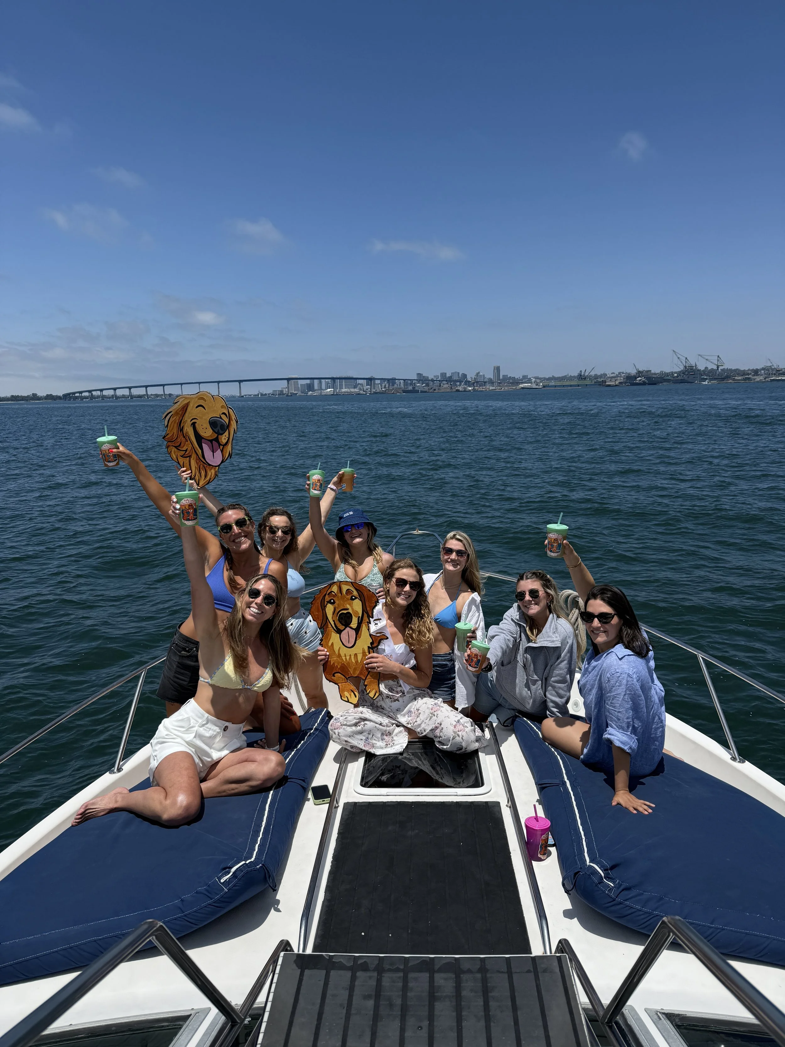 bachelorette party celebration on yacht charter San Diego