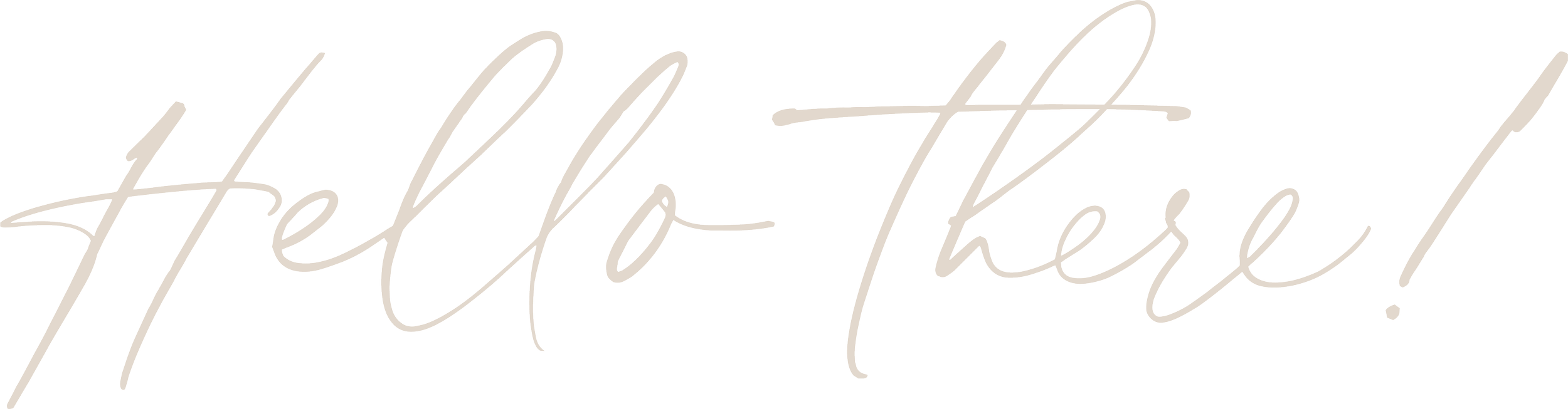 Text in elegant cursive font that says 'Hello there!'