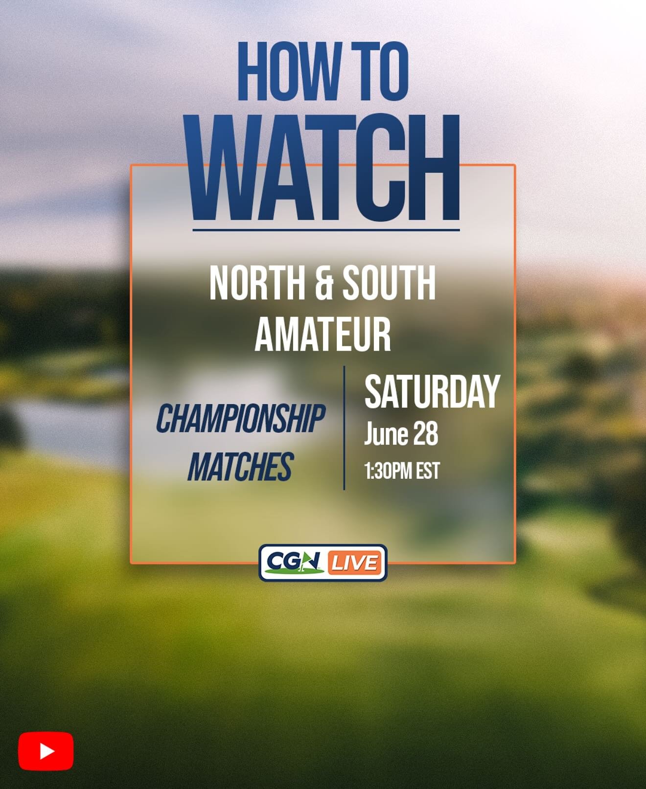 Live coverage of the final round of the @northandsouth_amateur begins today at 1:30 PM EST from Pinehurst No. 2 @pinehurstresort.

Tune in to watch one of the most prestigious amateur golf events in the country.
@kendall_lewis7 and @nickgismondi will
