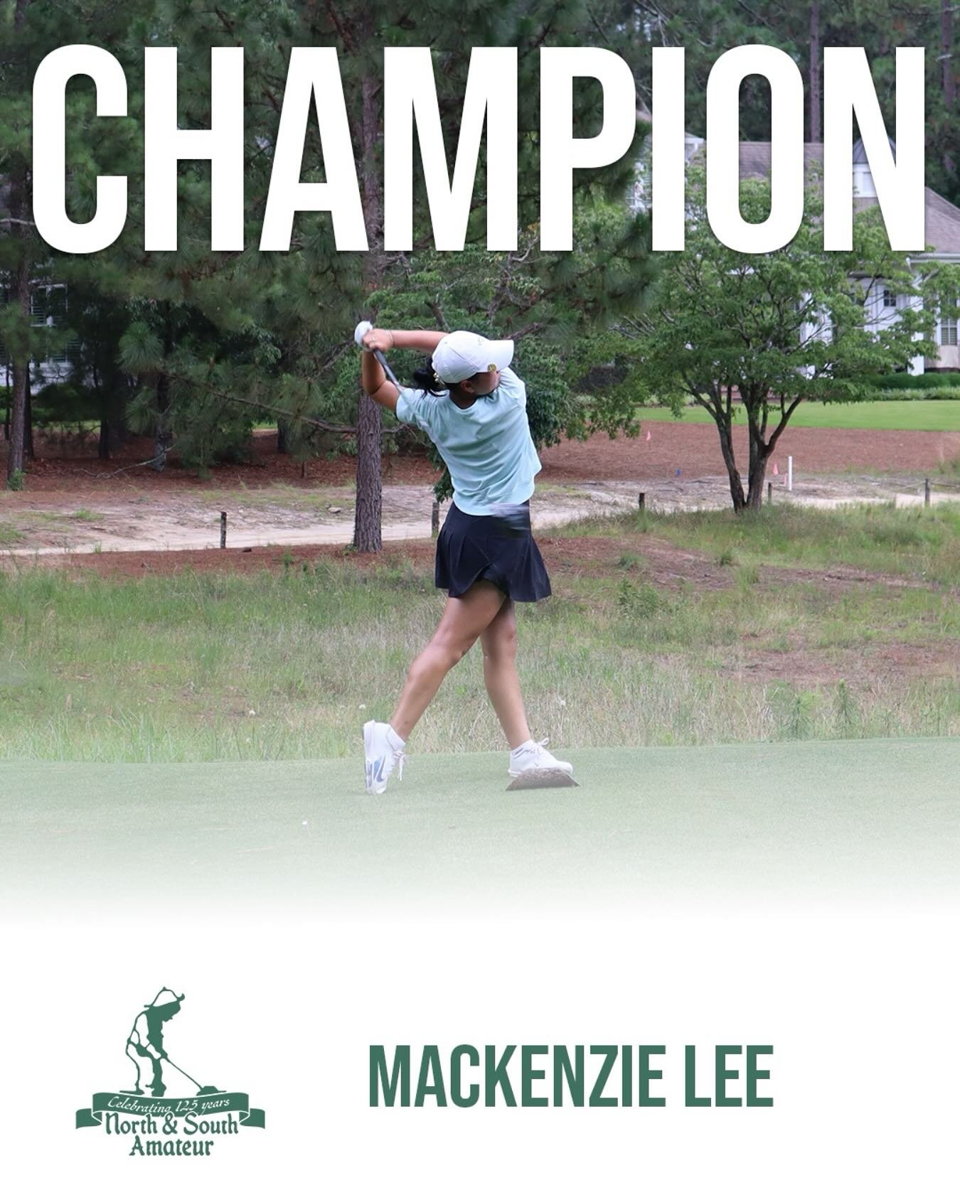 Mackenzie Lee Triumphs at Pinehurst

@smuwgolf @eliteamseries @pinehurstresort @northandsouth_amateur @mackplee 

Mackenzie Lee, an incoming senior of Southern Methodist University captured the 2025 North &amp; South Women&rsquo;s Amateur title at Pi