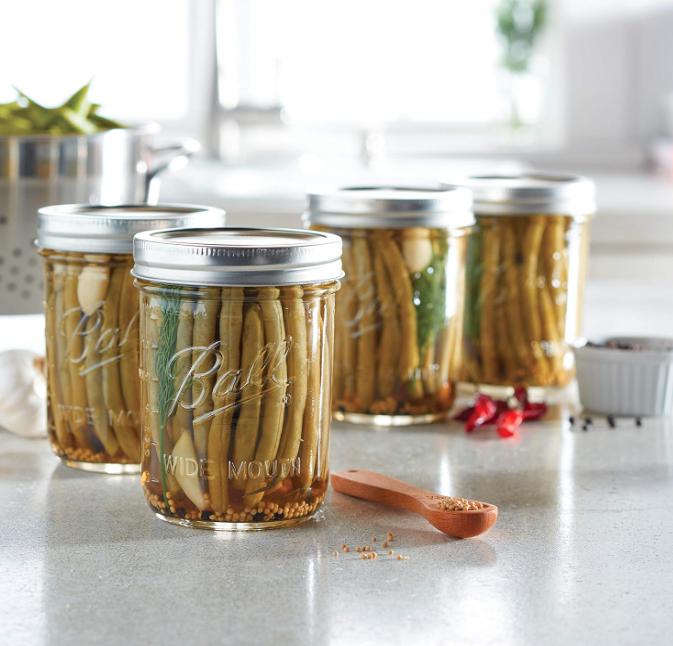 12 count of 16 oz wide rim mason ball jars