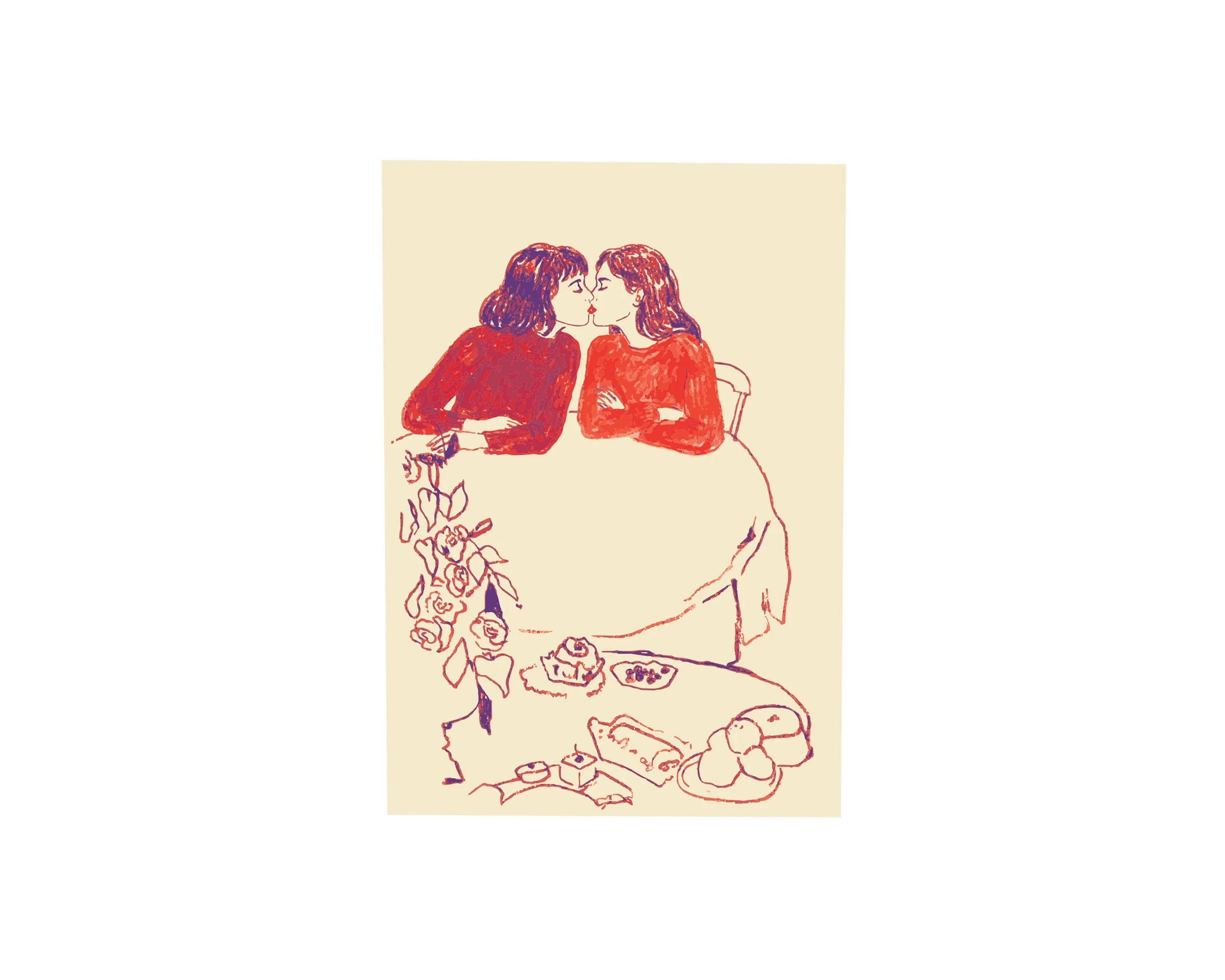 Kissing at the Cafe (No Frame).jpg