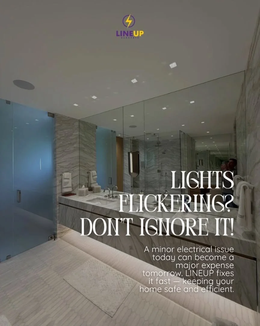 π‘ Lights flickering? Don’t ignore it!
A small electrical issue today can turn into a big expense tomorrow.
Trust LINEUP Electric to fix it fast and keep your home safe, modern, and energy-efficient. β‘
#LineUpElectric #ElectricalServices #Safe