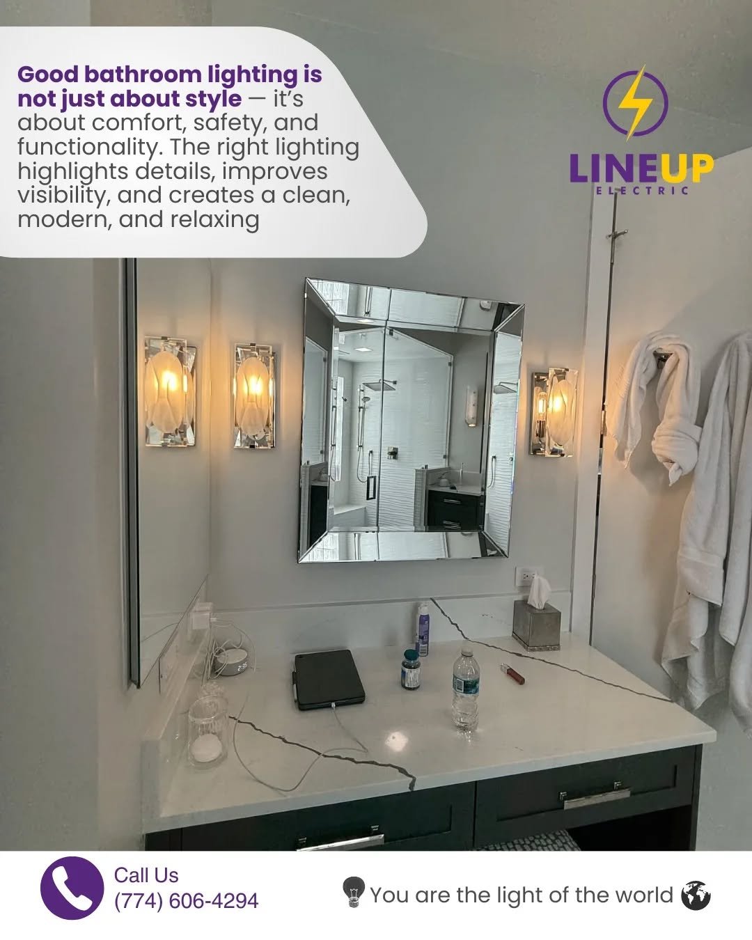 Good bathroom lighting goes beyond style.
It brings comfort, safety, and functionality, highlighting details and creating a clean, modern, and relaxing space.
The right lighting transforms everyday moments into a better experience. ✨💡

#BathroomLigh