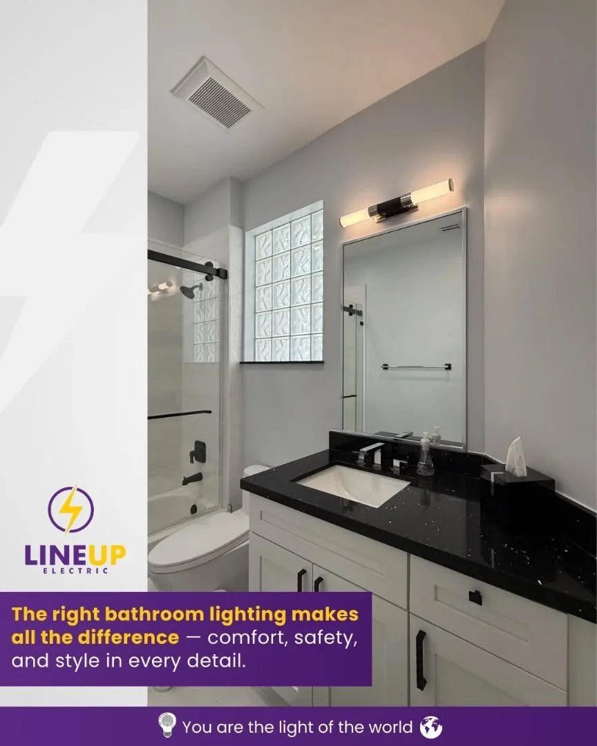Professional bathroom electrical work done safely and efficiently. Proper wiring, reliable lighting, and attention to every detail for your comfort and safety. 

#BathroomElectrical #ElectricalServices #HomeSafety #LicensedElectrician #HomeImprovemen