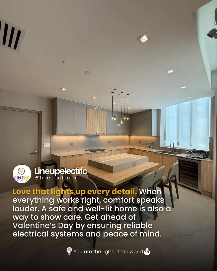 Love that lights up every detail. 💛
When everything works right, comfort speaks louder. A safe, well-lit home is also a way to show care.
Make sure your electrical system is reliable and enjoy peace of mind &mdash; today and always.

#LineupElectric