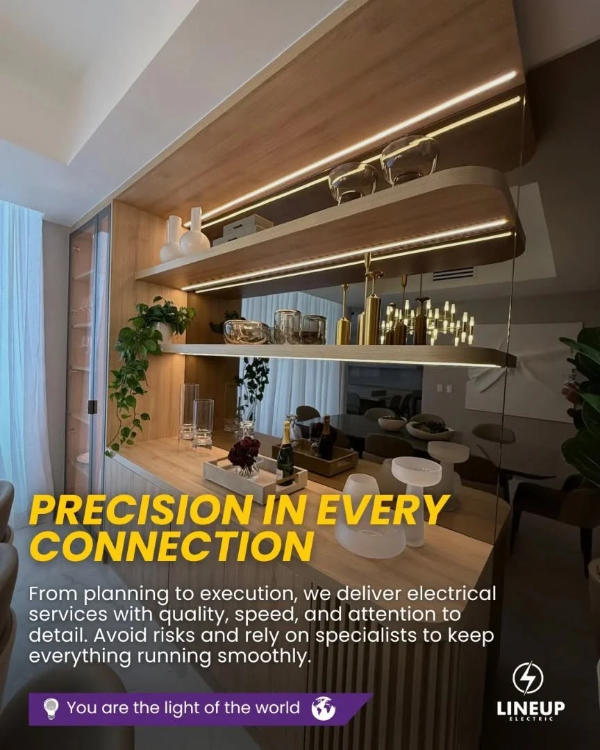 Precision makes the difference. ⚡

Every connection, every detail, and every finish matters when it comes to electrical work.

At Lineup Electric, we combine expertise, safety, and efficiency to deliver solutions you can trust &mdash; from planning t