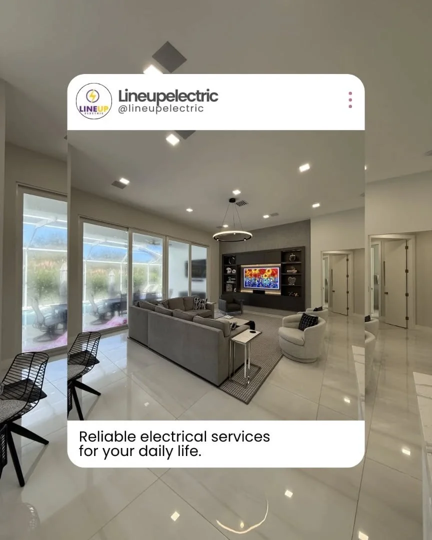 Powering your home with safety, efficiency, and precision. 

From lighting design to complete electrical installations, we deliver reliable solutions that keep your daily life running smoothly.

Quality work. Trusted service. Lasting results.

#Lineu
