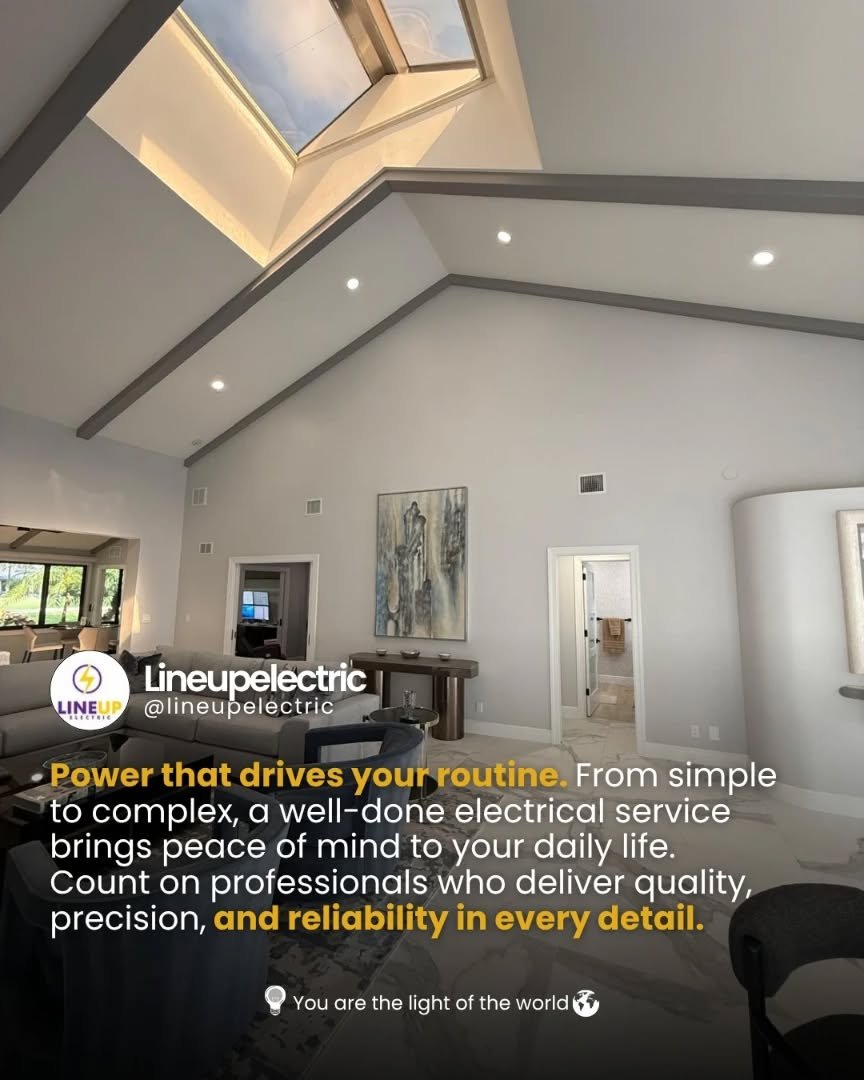 ⚡ Power that drives your routine.
From simple fixes to complex projects, quality electrical work brings safety, comfort, and peace of mind to your home. Trust professionals who deliver precision and reliability in every detail. 💡

✨ You are the ligh