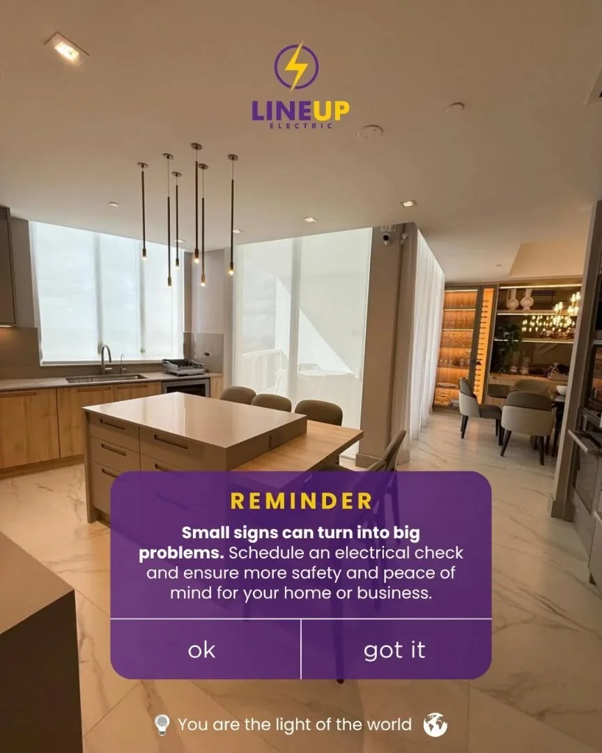 Small signs today can become serious problems tomorrow. ⚡

Flickering lights, overloaded outlets, or unusual sounds are more than just inconveniences &mdash; they&rsquo;re warnings you shouldn&rsquo;t ignore.

A simple electrical check can protect yo