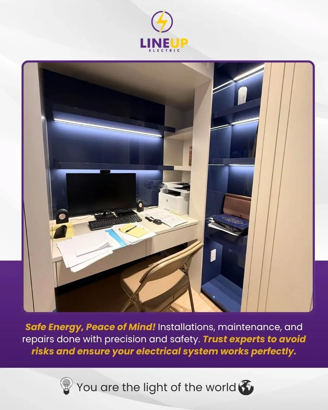 Safe energy, peace of mind ⚡✨
Professional electrical work makes all the difference &mdash; from installation to maintenance, every detail matters for your safety and comfort.

Trust experts and keep everything running perfectly 🔌
Because your home 