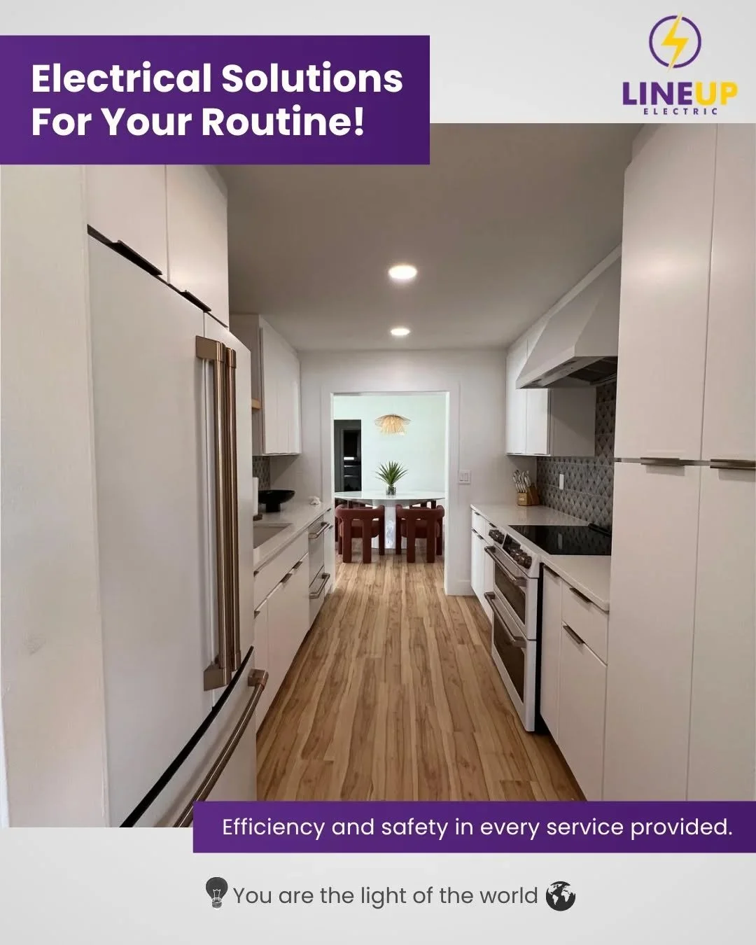 ⚡ Bright ideas start with safe and efficient electrical solutions!
From modern lighting to reliable installations, every detail matters when creating a comfortable and functional space for your home or business. 🏠✨

At Lineup Electric, we deliver qu