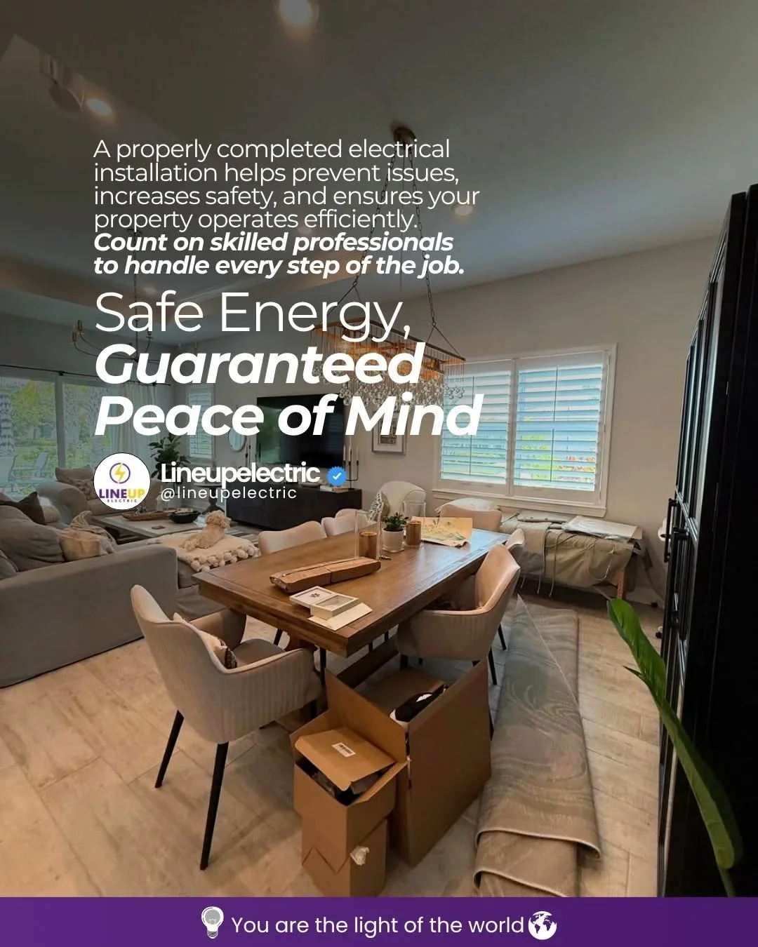 ⚡ Safe energy means peace of mind.

A properly installed electrical system does more than power your home&mdash;it protects your family, improves efficiency, and helps prevent costly issues down the road.

🏠 Reliable electrical solutions
🔒 Enhanced